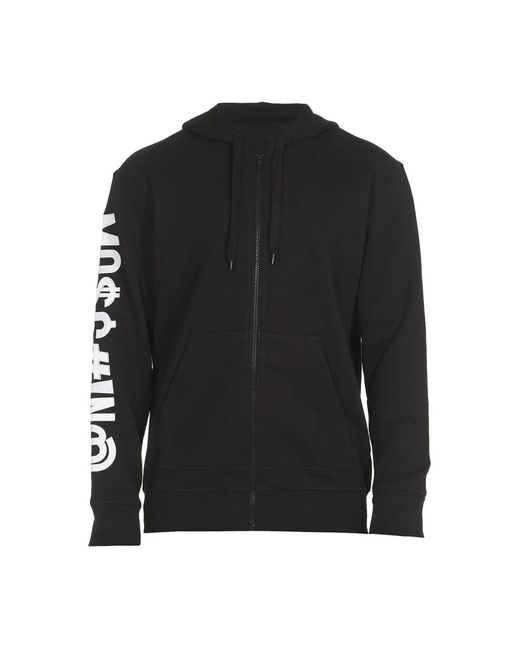 Moschino Hoodies & Sweatvesten ,Zwart ,Katoen Katoenen Zip-Up Sweatshirt Met Geborduurd Logo in het Black voor heren