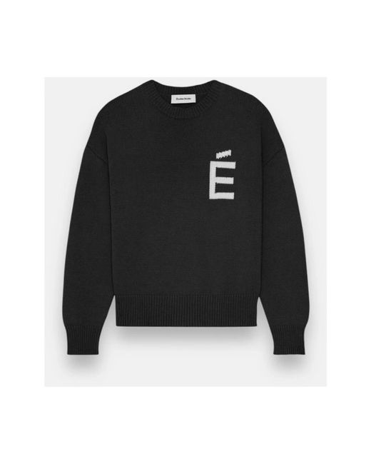 Etudes Studio Black Round-Neck Knitwear for men