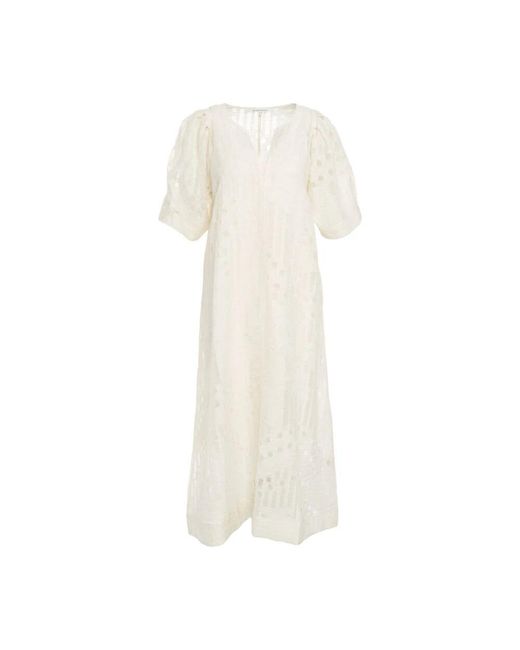 Second Female White Weiße A-Linie Maxikleid