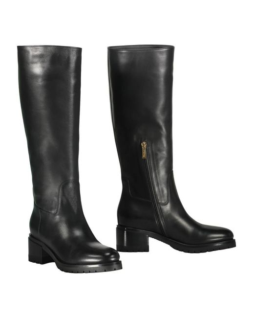 Santoni Black High Boots