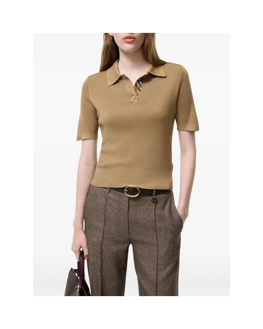 Burberry Natural Polo Shirts