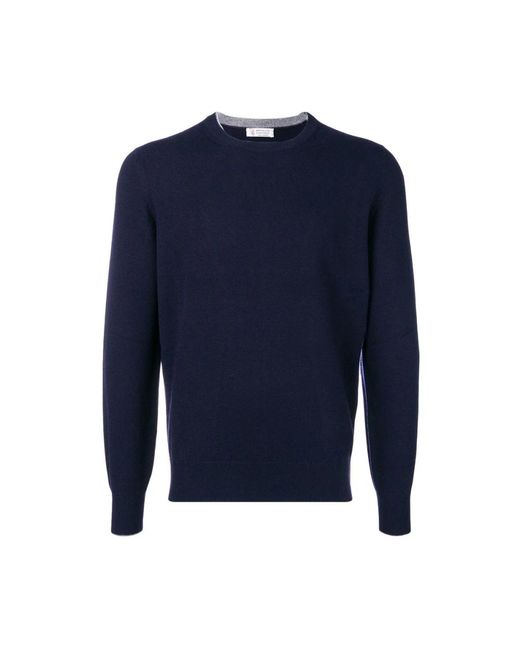 Brunello Cucinelli Blue Cashmere Knitwear for men