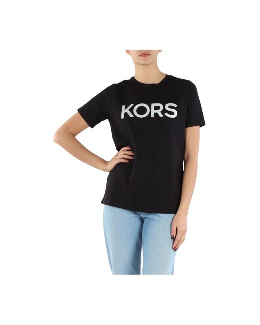Michael Kors Black Organisches baumwolllogo-t-shirt
