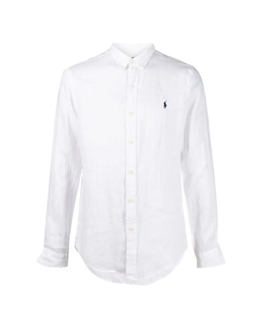 Ralph Lauren Besticktes leinenhemd in White für Herren