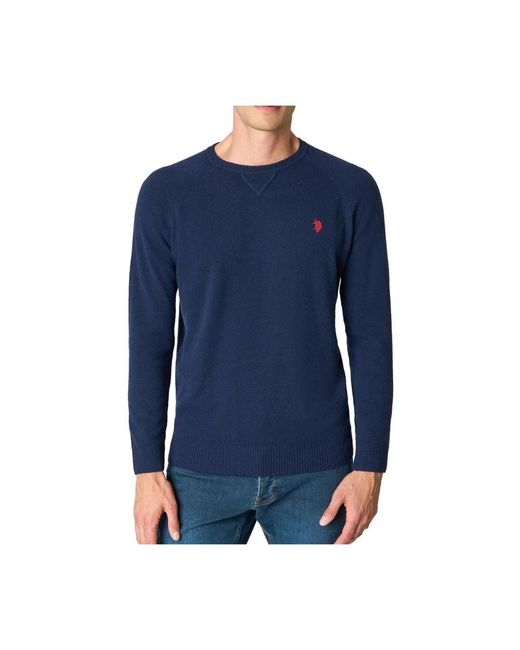 U.S. POLO ASSN. Blue Round-Neck Knitwear for men
