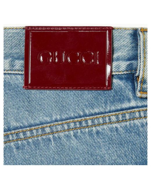 Gucci Jeans ,Blauw ,Denim Blauwe Denim Ballerina Broek in het Blue