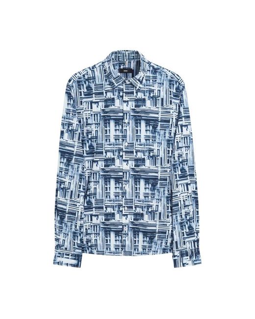 Cinque Modernes langarmhemd mit allover-print in Blue für Herren