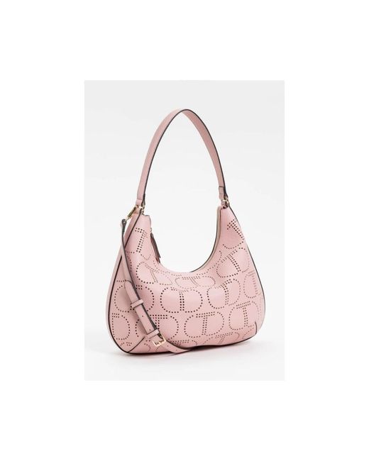 Twin Set Pink Hobo tasche mit oval t perforation