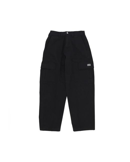 Obey Black Straight Trousers for men