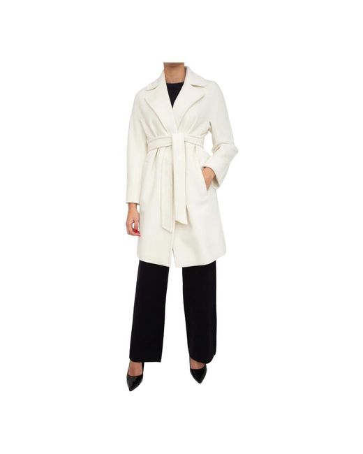 Max Mara White Belted Coats