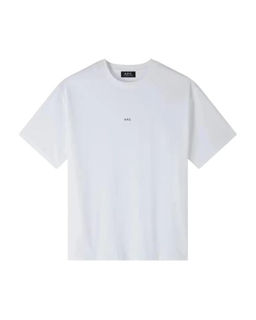 A.P.C. Boxy Micro Logo T-Shirt in het White voor heren