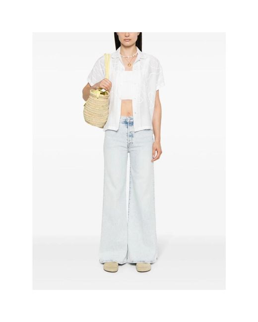 Mother White Wide Jeans