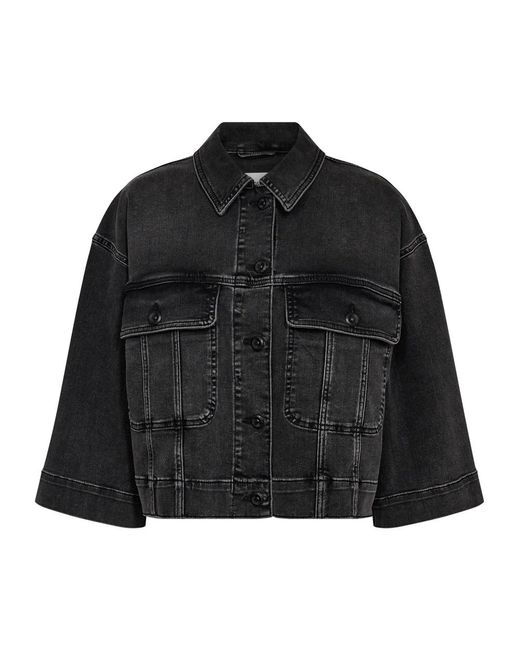 Mos Mosh Jassen ,Grijs ,Katoen Grijze Deluxe Jack Met ¾ Mouwen in het Black
