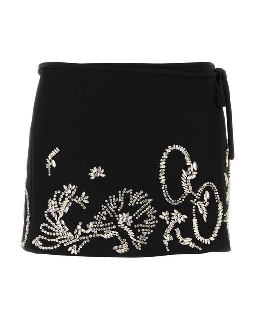 Dries Van Noten Black Short Skirts