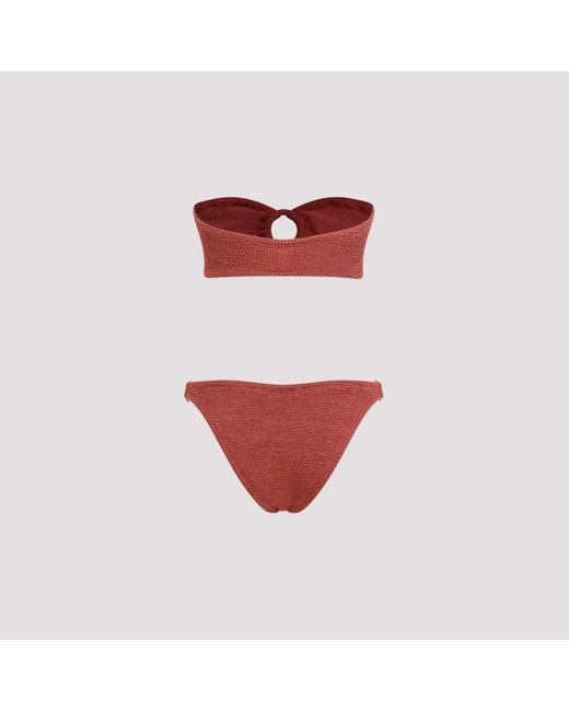 Hunza G Red Metallic rosewood bikini