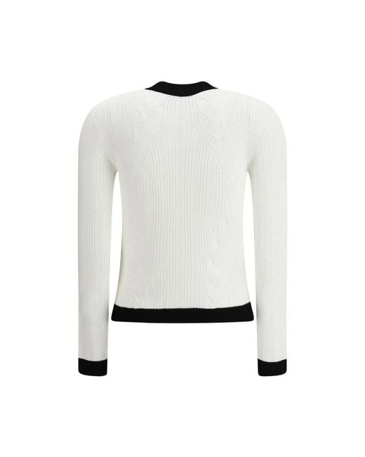 Balmain Truien & Vesten ,Wit ,Torsade Gebreide Vest in het White