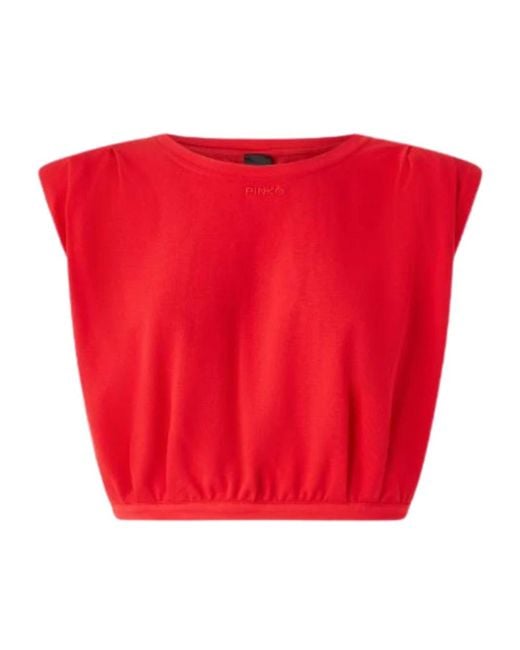 Pinko Red Sleeveless Tops