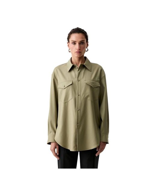 KENZO Overshirt Van Scheerwol in het Green