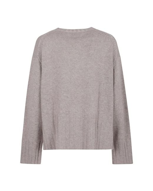 Allude Gray Round-Neck Knitwear