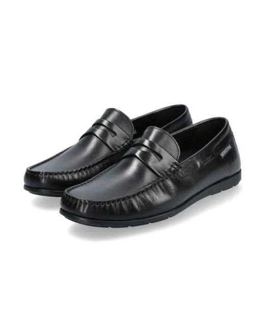 Mephisto Schwarze Leder Herren Mokassin Schuhe in Black für Herren