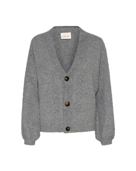 Cream Gray Cardigans