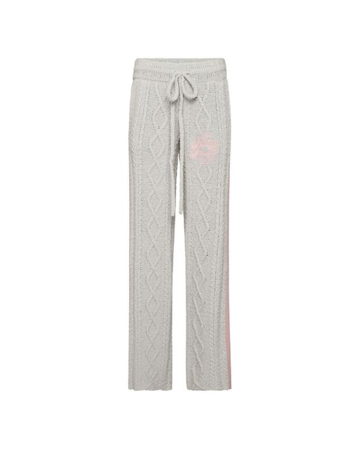 Philipp Plein Broeken ,Grijs ,Wol Knit Straight Joggers Signature in het Gray