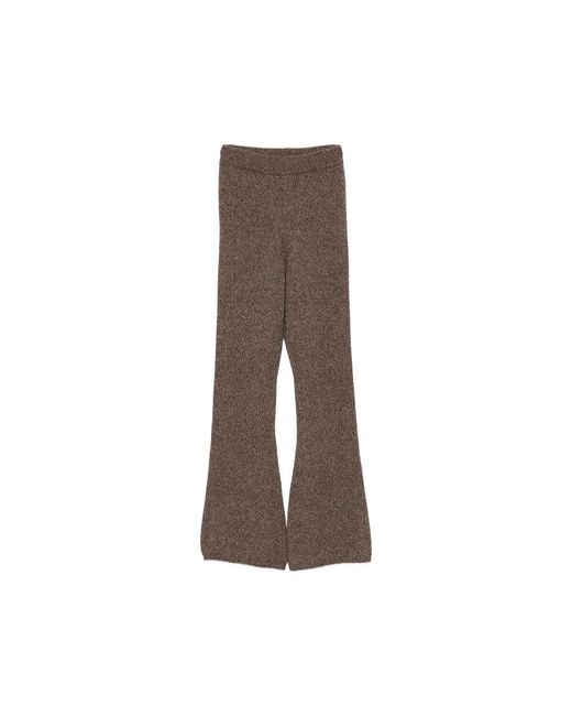 ELY ELY Brown Feinstrick Schlaghose