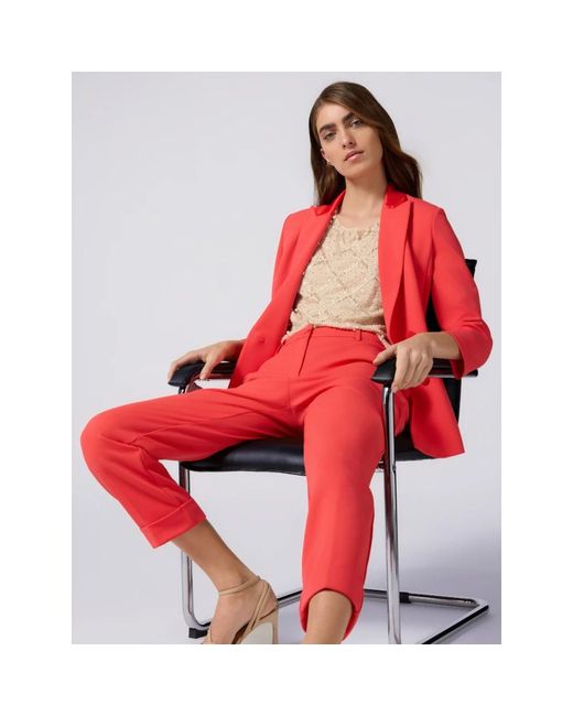 Oltre Broeken ,Rood ,Polyester Cigarette Broek Van Crêpe Stof in het Red
