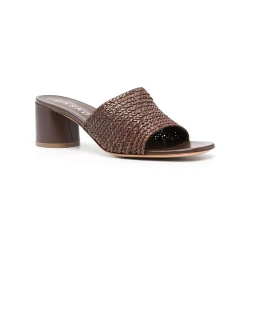 Casadei Brown Heeled Mules