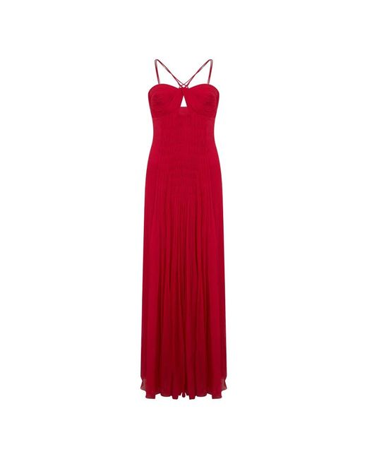 Alberta Ferretti Lange Jurk Met Halslijn in het Red