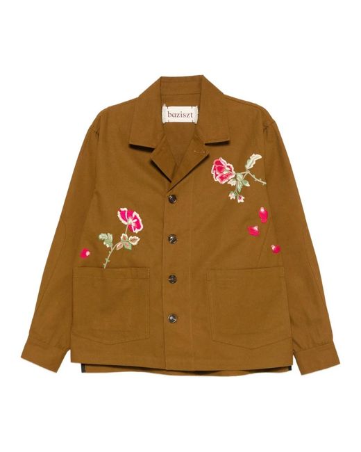 BAZISZT Men's Brown Light Jackets