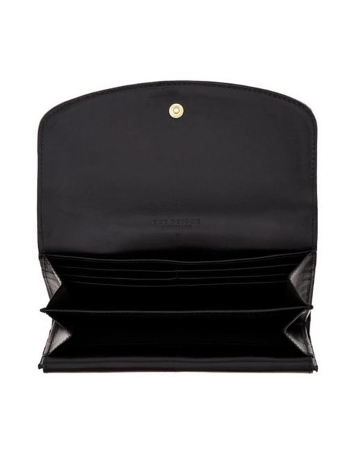 The Bridge Accessoires ,Zwart ,Leer Leren Portemonnee Met Knoopsluiting in het Black