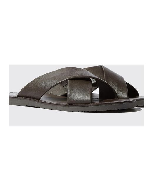 Scarosso Brown Sliders for men