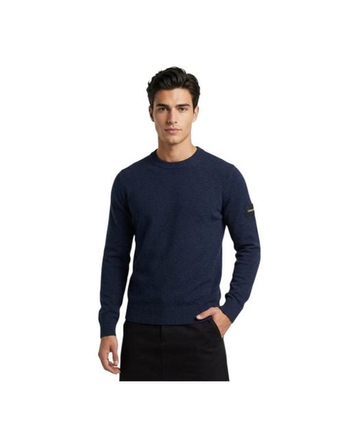 Calvin Klein Blue Round-Neck Knitwear for men