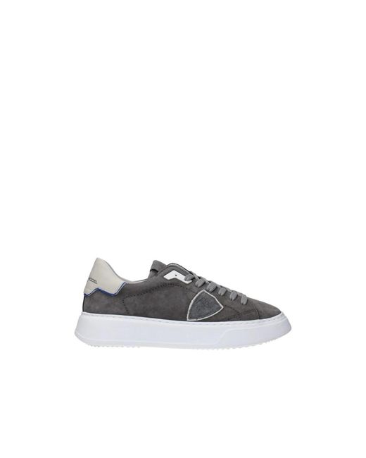 Philippe Model Grijze Suède Sneakers Met Logo in het Gray voor heren