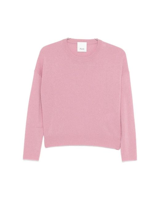 Allude Pink Rosa Kaschmir Rundhals Pullover