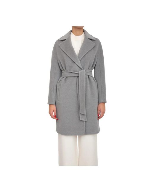 Max Mara Gray Belted Coats