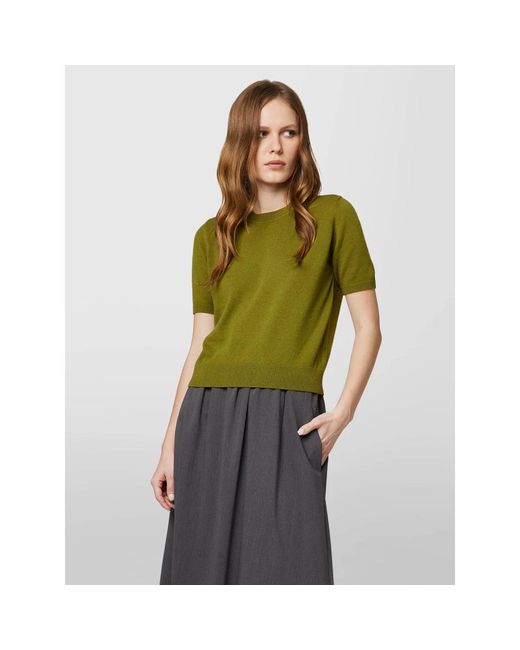 Alpha Studio Green Round-Neck Knitwear