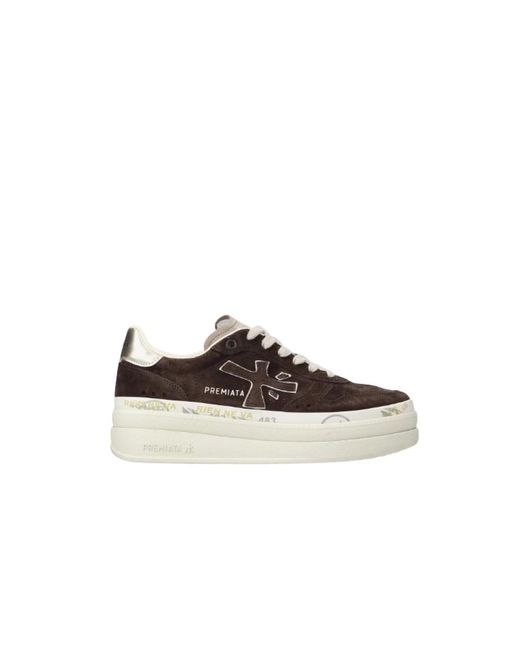 Premiata Schoenen ,Bruin ,Bruine Sneakers Met Dubbellaags Platform in het Brown