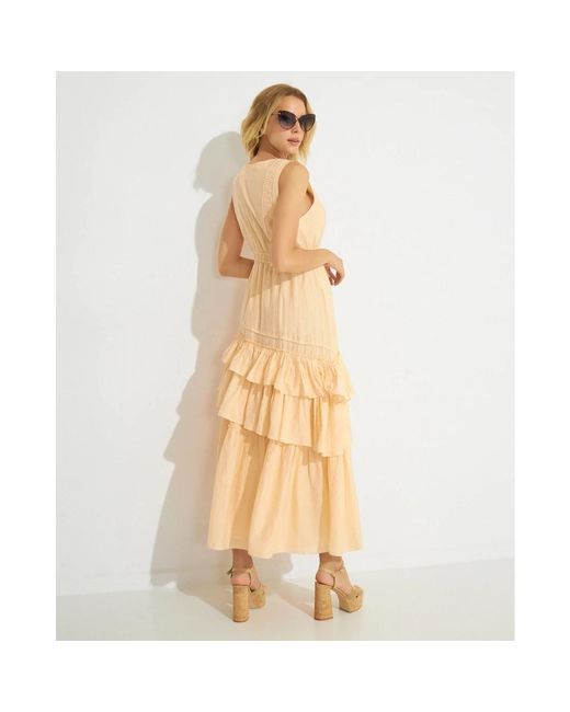 LoveShackFancy Kleedjes ,Jordie Maxi Jurk in het Metallic