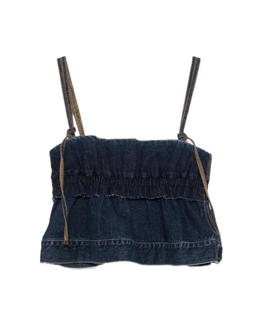 Sacai Blue Sleeveless Tops