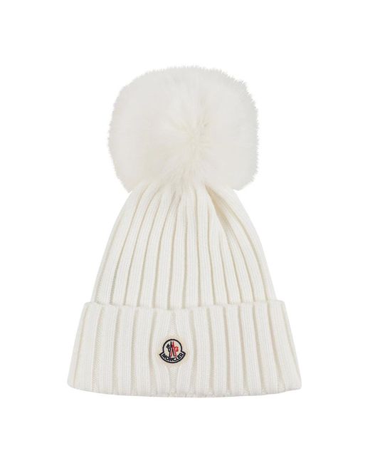 Moncler White Tricot Mütze