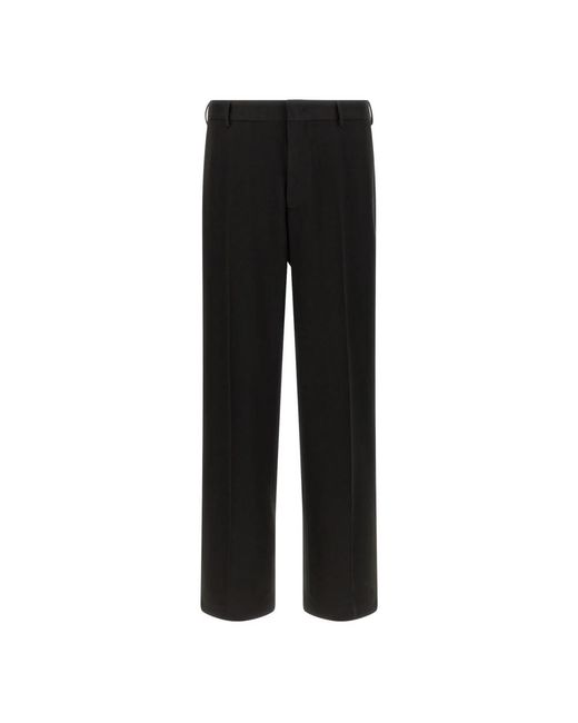 Cellar Door Black Straight Trousers for men