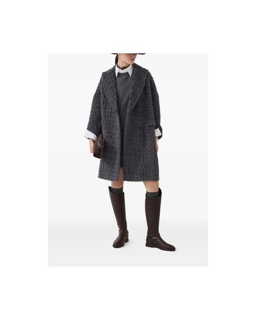 Brunello Cucinelli Grijze Jurk Met Ronde Hals En Lange Mouwen in het Gray