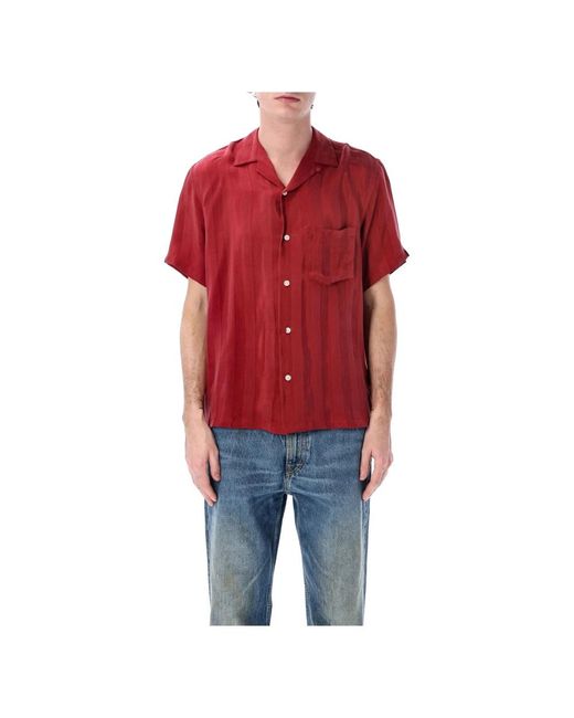 Portuguese Flannel Red Short Sleeve Shirts for men