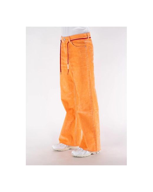 Marni Orange Wide Trousers for men