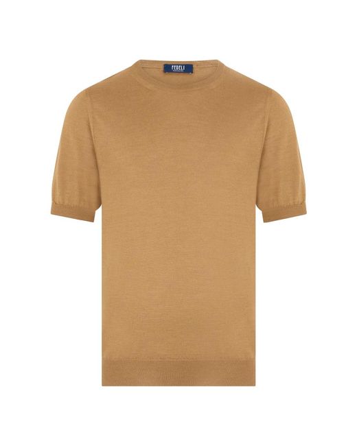 Fedeli Natural Round-Neck Knitwear for men