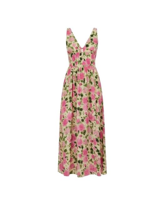 Liu Jo Bloemenprint Maxi Jurk Met V-Hals in het Multicolor