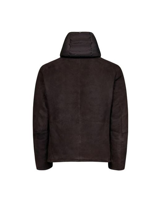 Herno Jassen ,Bruin ,Shearling Jacket in het Black voor heren