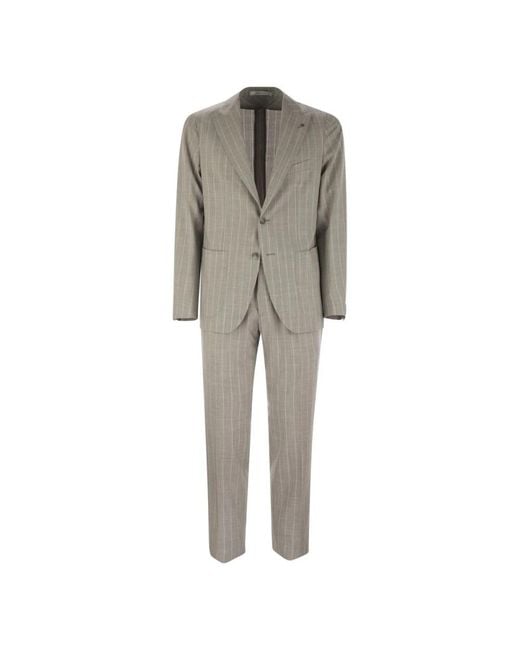 Tagliatore Gray Single Breasted Suits for men
